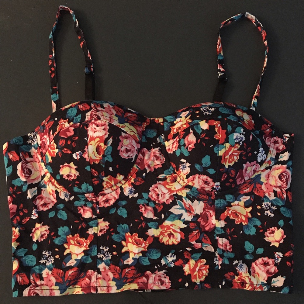 Floral bustier top